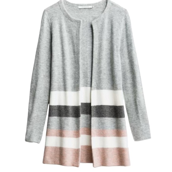 Revolve Medium Stitches & Stripes Elaine Striped Long Open Cardigan Sweater P - Picture 1 of 5
